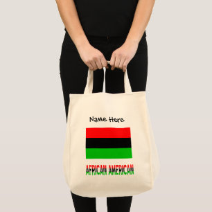 Bolsa Tote Bandeira da diáspora africana-americana Personaliz