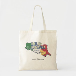 Bolsa Tote Bandeira da Emília-Romanha Itália Mapa da Região R