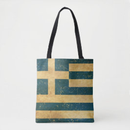 Bolsa Tote Bandeira da Grécia Vintage Grunge
