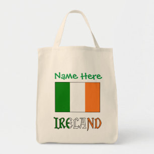 Bolsa Tote Bandeira da Irlanda Personalizada Patrimônio 