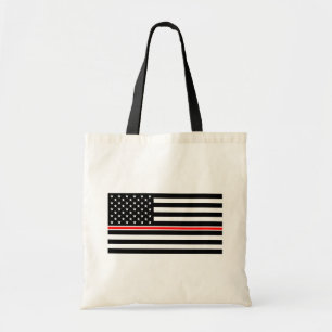 Bolsa Tote Bandeira da Linha Vermelha Fina: Memorial ao Herói