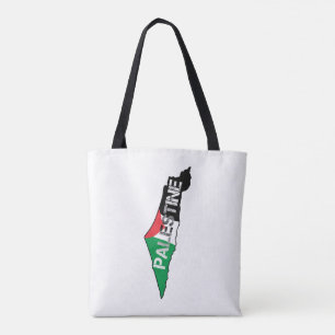 Bolsa Tote Bandeira da Palestina Livre no Mapa Palestino
