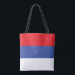 Bolsa Tote Bandeira da República Sérvia<br><div class="desc">Bandeira patriótica da República Sérvia</div>