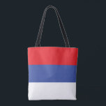 Bolsa Tote Bandeira da República Sérvia<br><div class="desc">Bandeira patriótica da República Sérvia</div>