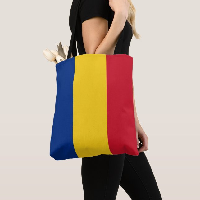 Bolsa Tote Bandeira da Romênia (Close Up)