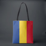 Bolsa Tote Bandeira da Romênia<br><div class="desc">A bandeira romena é uma tribanda vertical. As cores usadas na bandeira são azul, vermelho, amarelo. A proporção da bandeira romena é de 2:3. A bandeira da Romênia foi adotada em 1989. O primeiro uso do atual design de bandeira foi em 1867. A última mudança para a atual design da...</div>