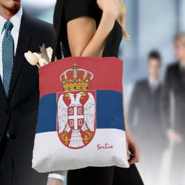 Bolsa Tote Bandeira da Sérvia e moda da Sérvia/fãs desportivo