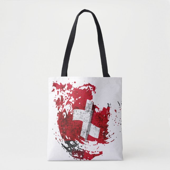Bolsa Tote bandeira da Suiça (Frente)