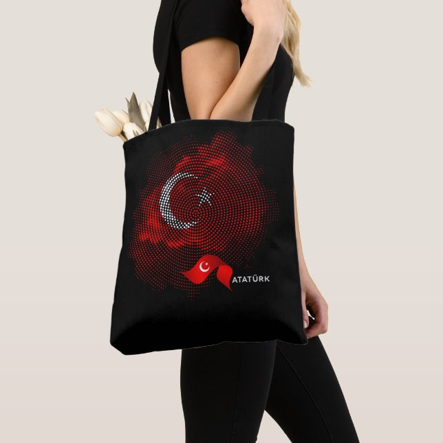 Bolsa Tote Bandeira da Turquia (Close Up)