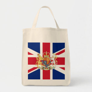Bolsa Tote Bandeira da União Britânica e Crest Real