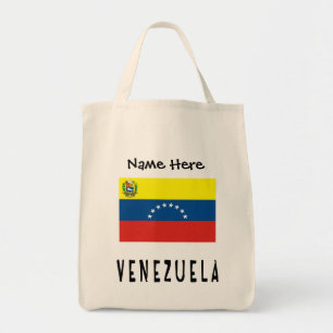 Bolsa Tote Bandeira da Venezuela Nome Personalizado Venezuela