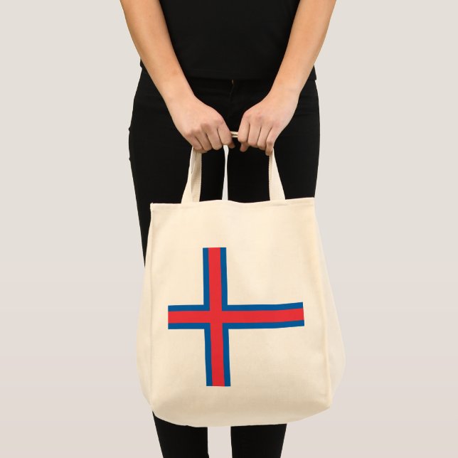 Bolsa Tote Bandeira das Ilhas Faroé (Frente (produto))