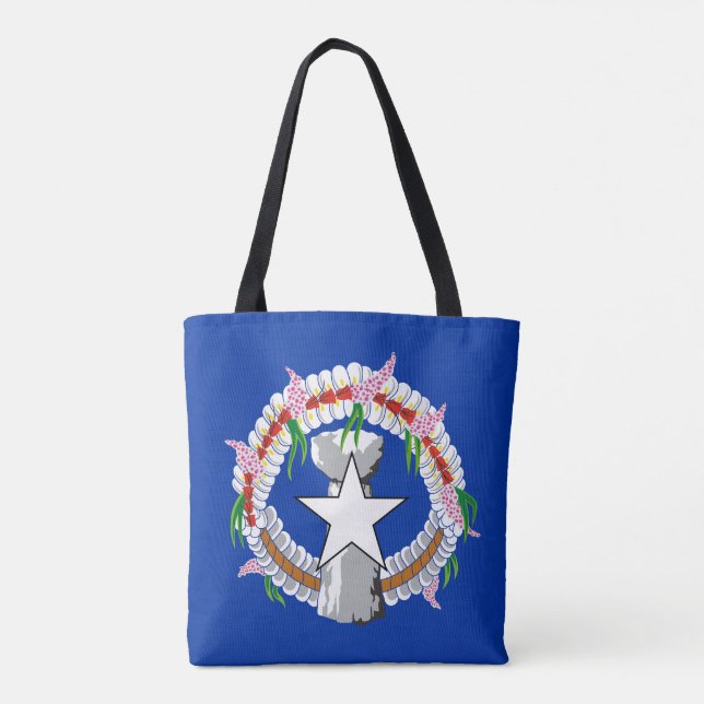 Bolsa Tote Bandeira das Ilhas Marianas do Norte (Verso)