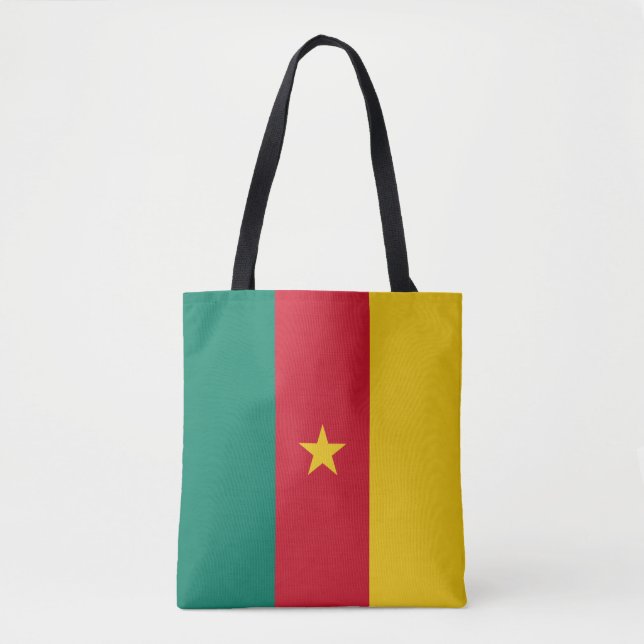 Bolsa Tote Bandeira de Bandeira Patriótica dos Camarões (Frente)