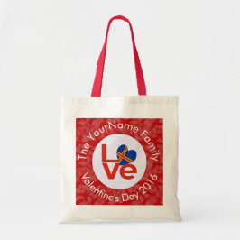 Bolsa Tote Bandeira de Carta Vermelha das Ilhas Åland LOVE Pe