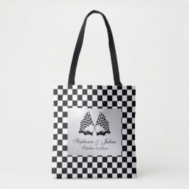 Bolsa Tote Bandeira de Checagem de Carros de Corrida