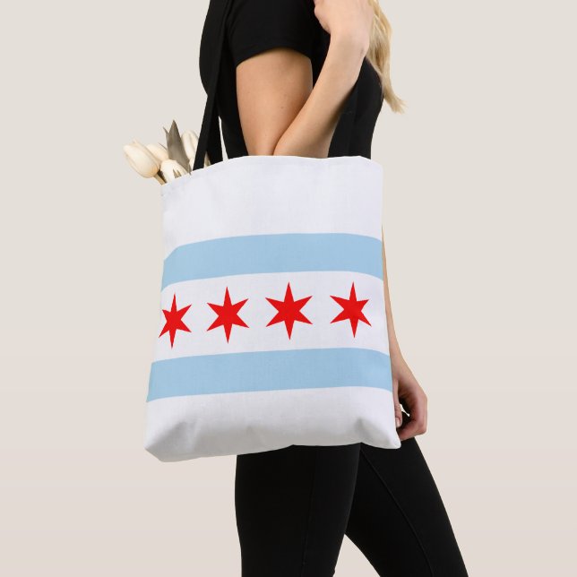 Bolsa Tote Bandeira de Chicago (Close Up)