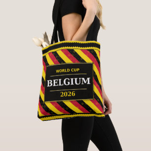 Bolsa Tote Bandeira de cores do fã de futebol da Bélgica padr
