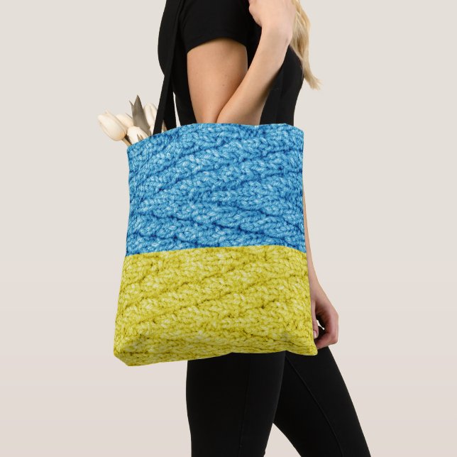 Bolsa Tote Bandeira de malha da Ucrânia (Close Up)