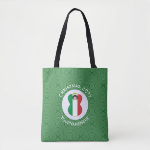 Bolsa Tote Bandeira de Natal do Anjo Italiano Personalizada
