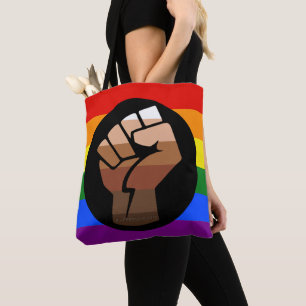 Bolsa Tote Bandeira de pessoas queer do SlipperyJoe punho erg