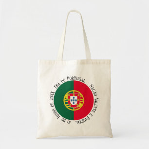 Bolsa Tote Bandeira de Portugal para feriado no Dia de Portug