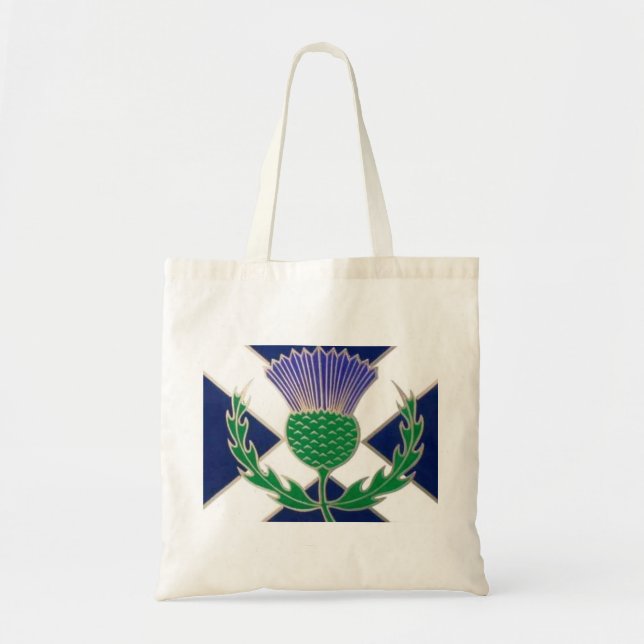 Bolsa Tote Bandeira de Scotland e de cardo (Frente)