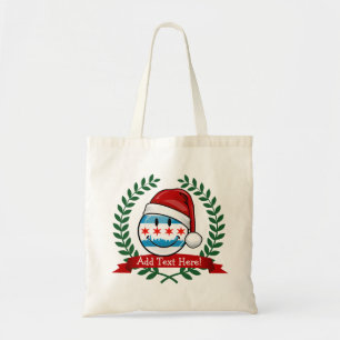 Bolsa Tote Bandeira de sorriso de Chicago do estilo do Natal