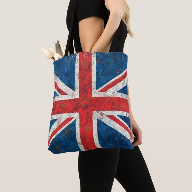 Bolsa Tote Bandeira de Union Jack afligida (Close Up)