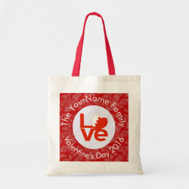 Bolsa Tote Bandeira do Bahrein Vermelha Letra de AMOR Branco 