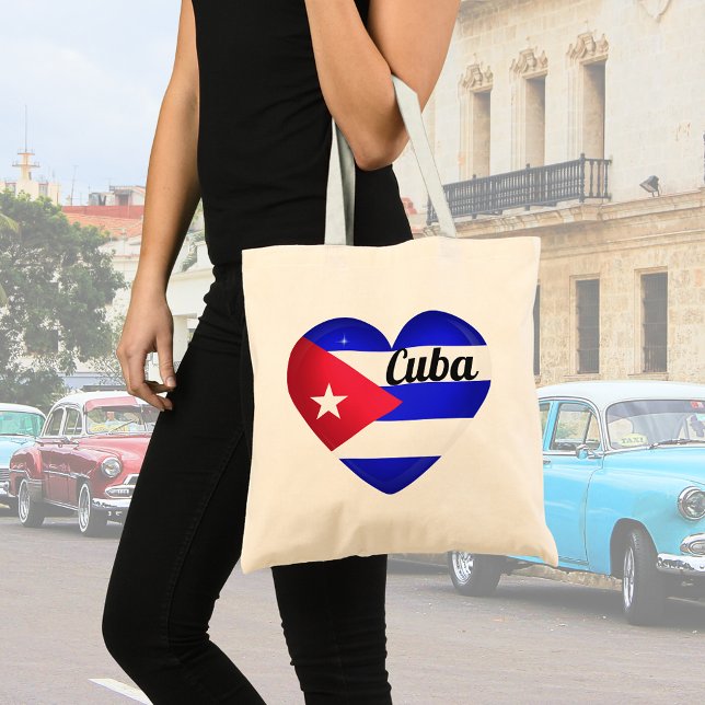 Bolsa Tote Bandeira do Coração de Cuba (Criador carregado)