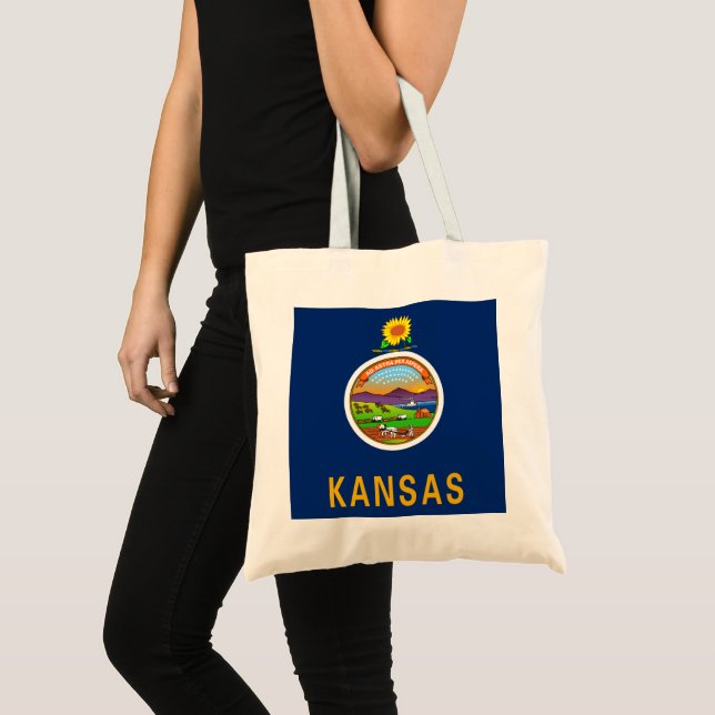 Bolsa Tote Bandeira do Estado do Kansas (Frente (produto))