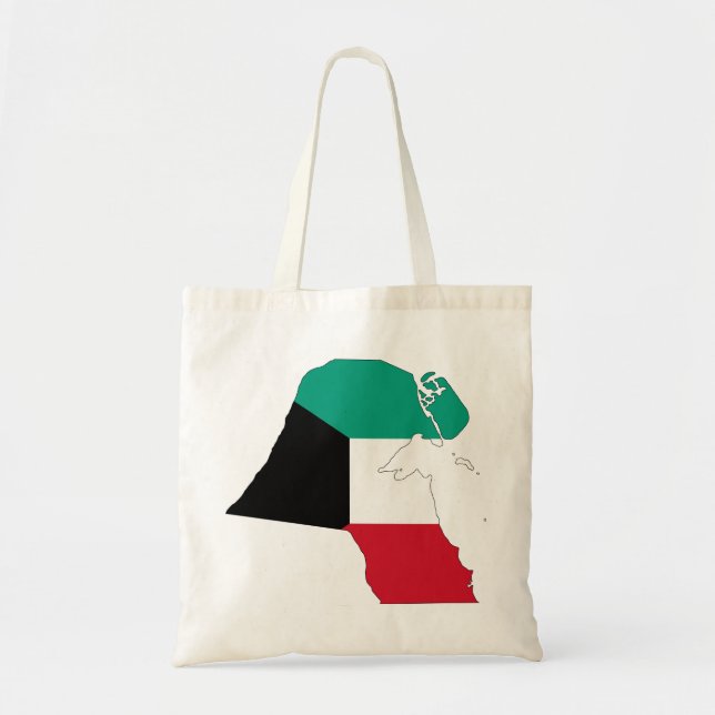 Bolsa Tote Bandeira do Mapa do Kuwait (Frente)