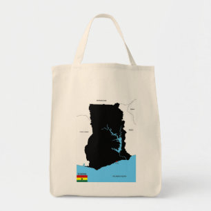 Bolsa Tote bandeira do mapa do país do Gana
