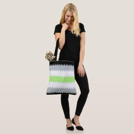 Bolsa Tote Bandeira do Orgulho Agênero Groovy Boho ZigZag Abs