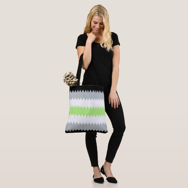 Bolsa Tote Bandeira do Orgulho Agênero Groovy Boho ZigZag Abs (No(a) Modelo)