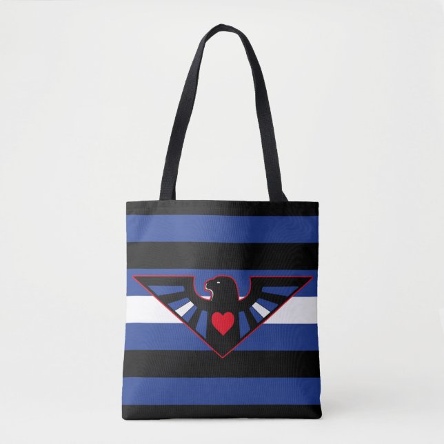 Bolsa Tote Bandeira do Orgulho da Águia de Couro (Frente)