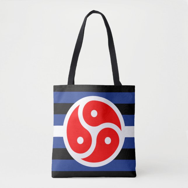 Bolsa Tote Bandeira do Orgulho da Prática de Couro (Frente)