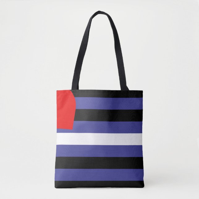 Bolsa Tote Bandeira do Orgulho de Couro (Frente)