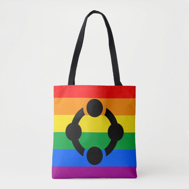 Bolsa Tote Bandeira do Orgulho do Niche Arco-Íris (Frente)