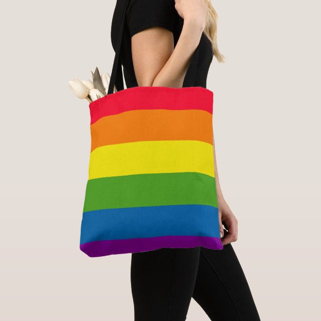 Bolsa Tote Bandeira do orgulho gay (Close Up)
