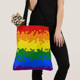 Bolsa Tote Bandeira do Orgulho Gay Arco-Íris Abstrato Boho Fu