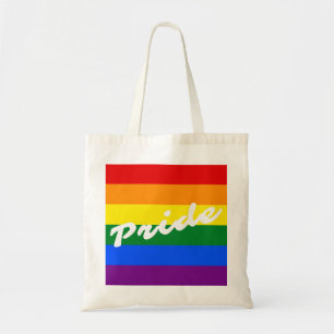 Bolsa Tote Bandeira do orgulho gay do arco-íris do logotipo