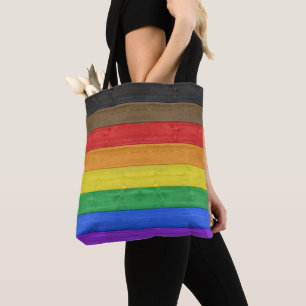 Bolsa Tote Bandeira do orgulho gay inclusivo de SlipperyJoe t