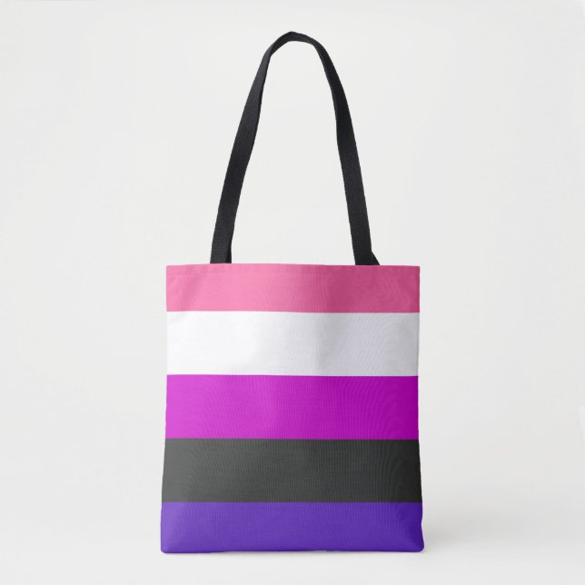 Bolsa Tote Bandeira do Orgulho Gênerofluido (Frente)