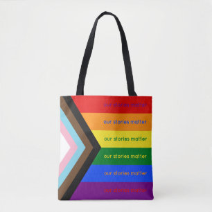 Bolsa Tote Bandeira do Orgulho Interseccional Arco-íris Histó
