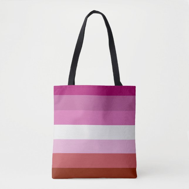 Bolsa Tote Bandeira do Orgulho Lésbico (Frente)