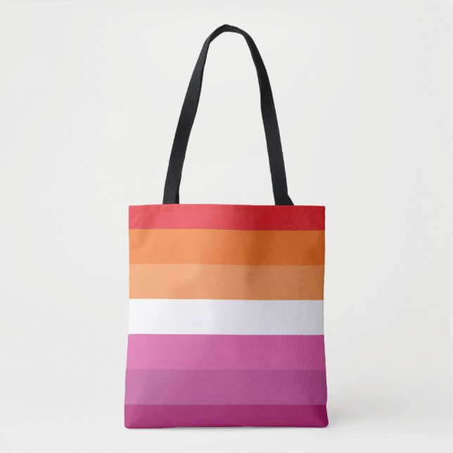 Bolsa Tote Bandeira do Orgulho Lésbico (Frente)