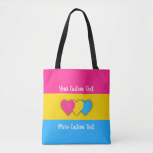 Bolsa Tote Bandeira do orgulho pansexual com texto