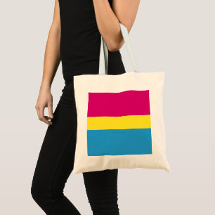 Bolsa Tote bandeira do orgulho pansexual SlipperyJoe rosa âmb